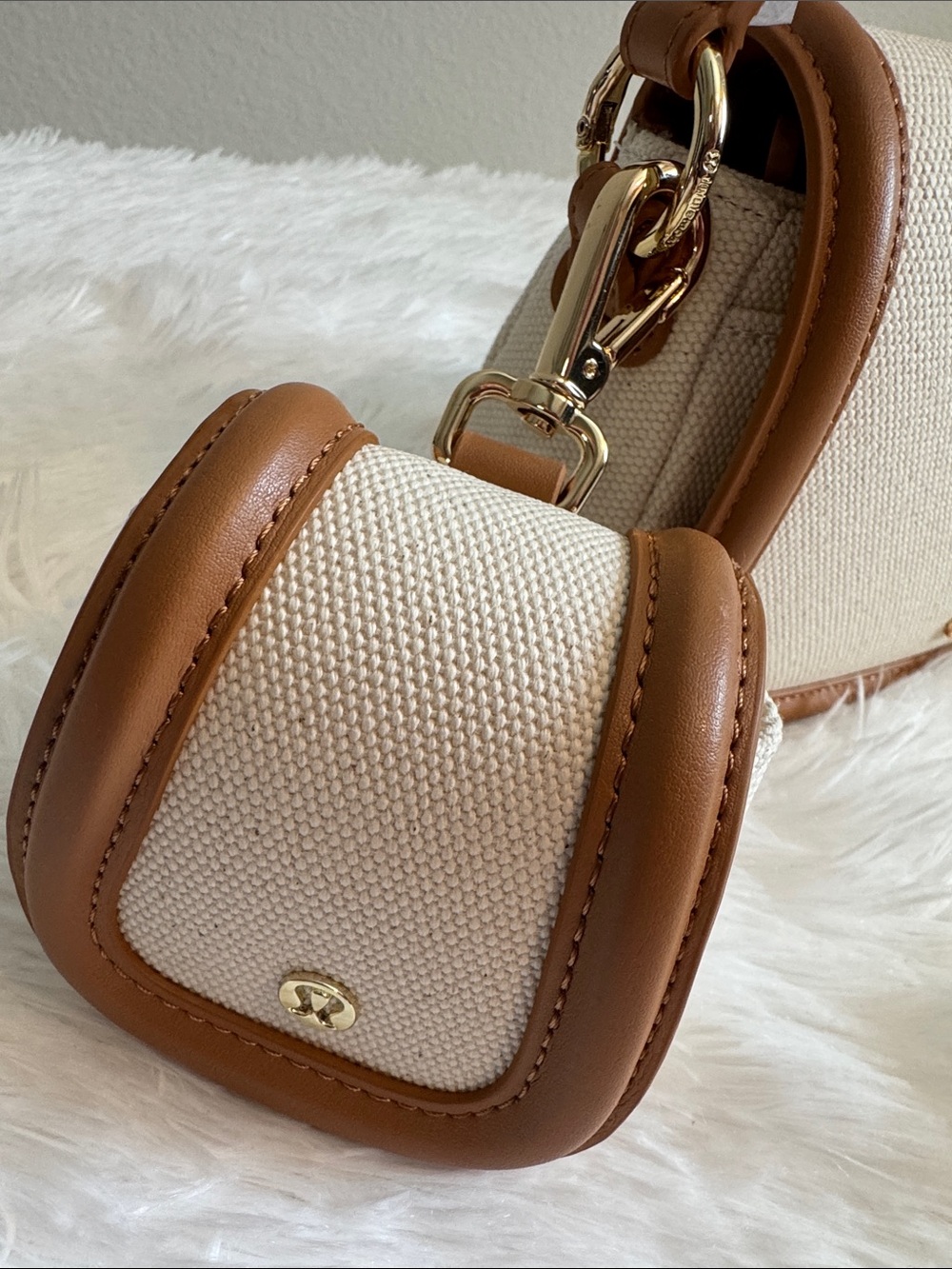 Lululemon Canvas Mini Bag - Natural/Chestnut Brown - Picture 4 of 7